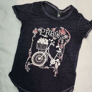 Women's Navy Graphic Tee with Bicycle Design